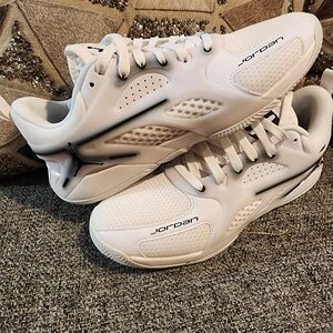 Jordan Men's White and Black Sneakers